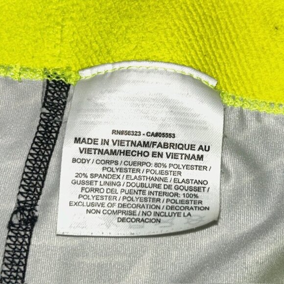 Nike Dri Fit Running Crops/Capri Black White Neon Green Pants Size Small S - Picture 4 of 6